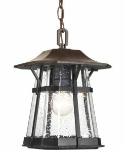 Progress Lighting Pendant Lighting Derby Espresso Craftsman Seeded Glass Lantern Outdoor Pendant Light
