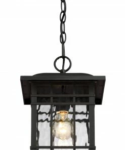 Quoizel Pendant Lighting Canyon Black Craftsman Clear Glass Square Outdoor Pendant Light -Craftsman Store 07752567 scaled