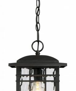 Quoizel Pendant Lighting Canyon Black Craftsman Clear Glass Square Outdoor Pendant Light -Craftsman Store 07752568 scaled
