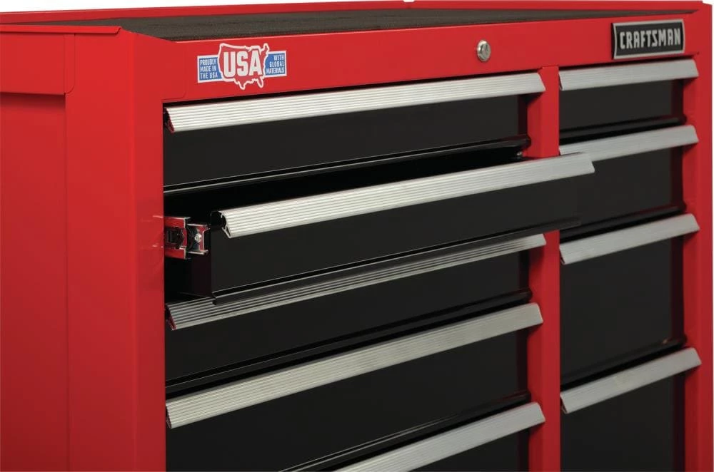 CRAFTSMAN Bottom Tool Cabinets 2000 Series 41-in W x 37.5-in H 10-Drawer Steel Rolling Tool Cabinet (Red) 7 CRAFTSMAN Bottom Tool Cabinets 2000 Series 41-in W x 37.5-in H 10-Drawer Steel Rolling Tool Cabinet (Red) - Image 7