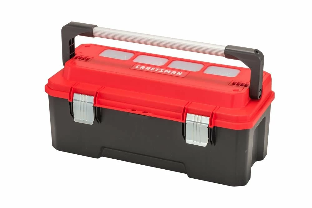CRAFTSMAN Portable Tool Boxes PRO 26-in Red Plastic Lockable Tool Box 1 CRAFTSMAN Portable Tool Boxes PRO 26-in Red Plastic Lockable Tool Box