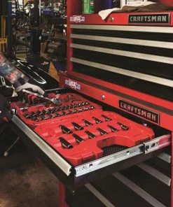 CRAFTSMAN Mechanics Tool Sets 81-Piece Standard (SAE) and Metric Combination Gunmetal Chrome Mechanics Tool Set (1/4-in; 3/8-in) -Craftsman Store 09019532