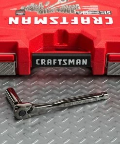 CRAFTSMAN Mechanics Tool Sets 51-Piece Standard (SAE) and Metric Combination Gunmetal Chrome Mechanics Tool Set (3/8-in) -Craftsman Store 09052970