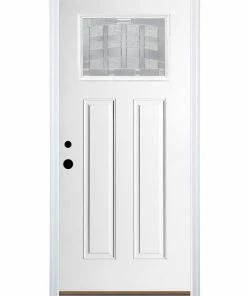 Therma-Tru Benchmark Doors Front Doors Emerson 36-in x 80-in Fiberglass Craftsman Right-Hand Inswing Ready to paint Unfinished Prehung Single Front Door with Brickmould