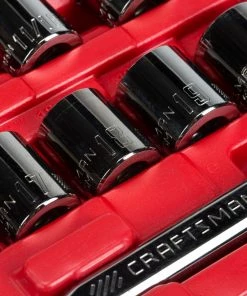 CRAFTSMAN Mechanics Tool Sets 51-Piece Standard (SAE) and Metric Combination Gunmetal Chrome Mechanics Tool Set (3/8-in) -Craftsman Store 09098233