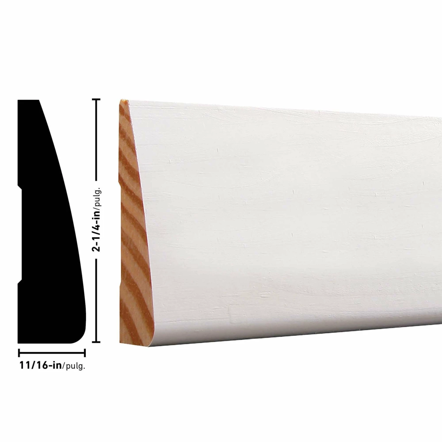 ReliaBilt Window & Door Moulding 11/16-in x 2-1/4-in 2-1/4-in x 10-ft Primed Wood Casing 4 ReliaBilt Window & Door Moulding 11/16-in x 2-1/4-in 2-1/4-in x 10-ft Primed Wood Casing - Image 4