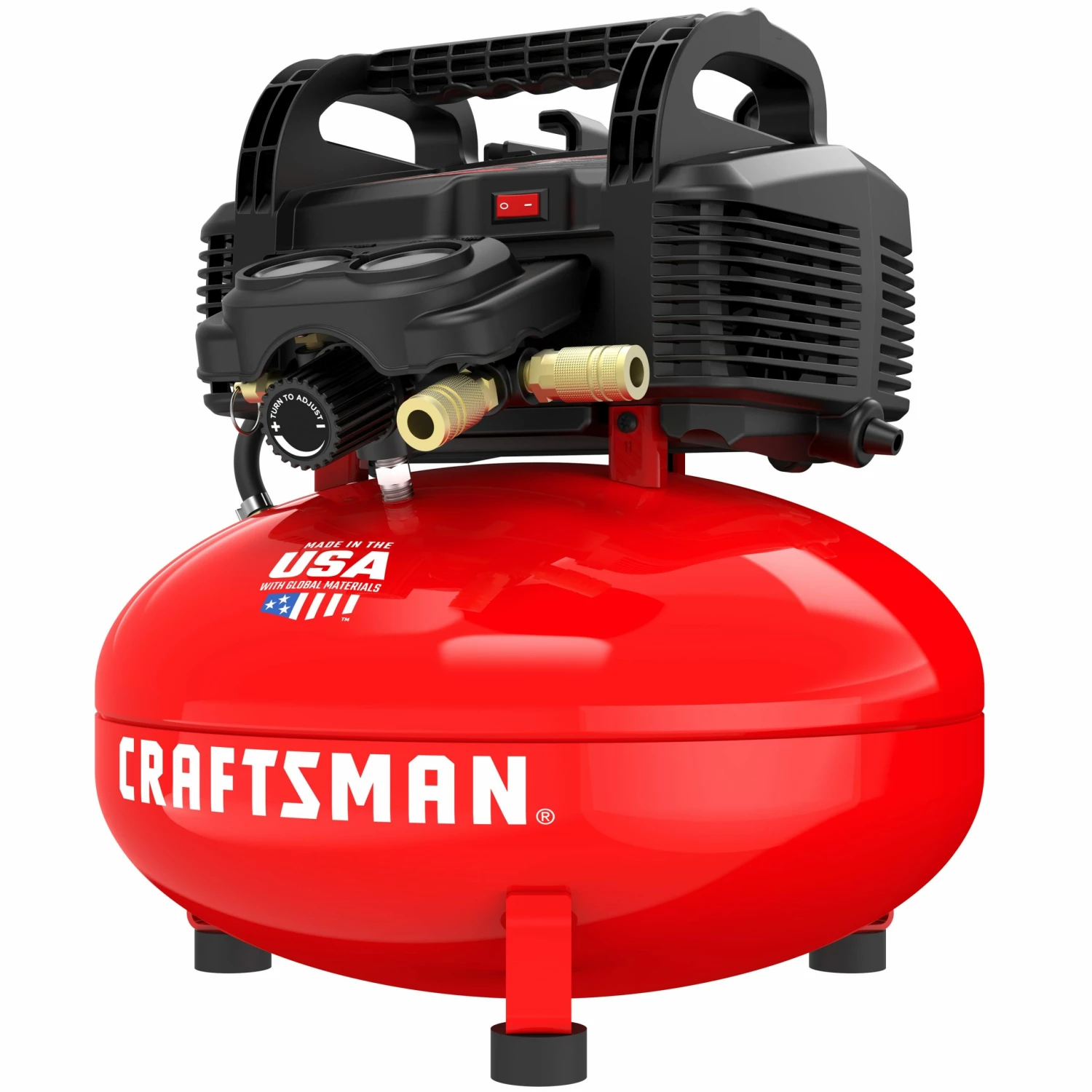 CRAFTSMAN Air Compressors 6-Gallon Single Stage Portable Electric Pancake Air Compressor 1 CRAFTSMAN Air Compressors 6-Gallon Single Stage Portable Electric Pancake Air Compressor