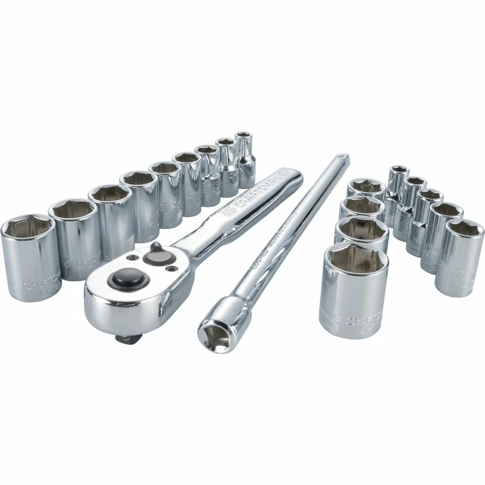 CRAFTSMAN Mechanics Tool Sets 20-Piece Standard (SAE) and Metric Combination Polished Chrome Mechanics Tool Set (1/4-in) 1 CRAFTSMAN Mechanics Tool Sets 20-Piece Standard (SAE) and Metric Combination Polished Chrome Mechanics Tool Set (1/4-in)