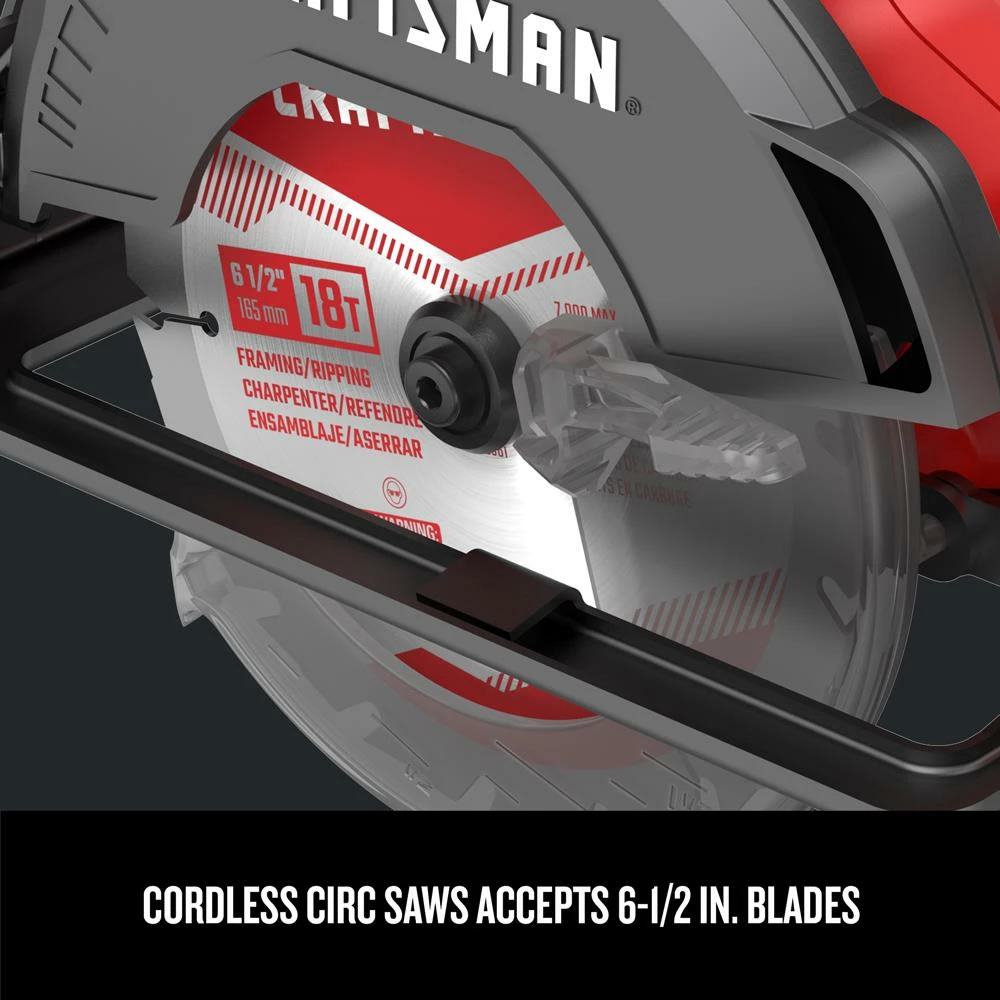 CRAFTSMAN Circular Saws V20 20-Volt Max 6-1/2-in Cordless Circular Saw Kit Circular Saw (1-Battery and Charger Included) 5 CRAFTSMAN Circular Saws V20 20-Volt Max 6-1/2-in Cordless Circular Saw Kit Circular Saw (1-Battery and Charger Included) - Image 5