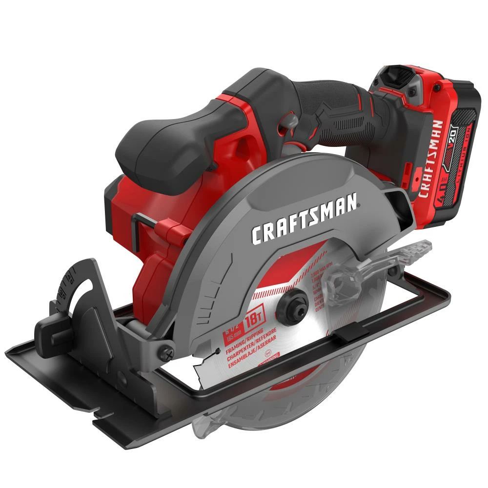 CRAFTSMAN Circular Saws V20 20-Volt Max 6-1/2-in Cordless Circular Saw Kit Circular Saw (1-Battery and Charger Included) 3 CRAFTSMAN Circular Saws V20 20-Volt Max 6-1/2-in Cordless Circular Saw Kit Circular Saw (1-Battery and Charger Included) - Image 3