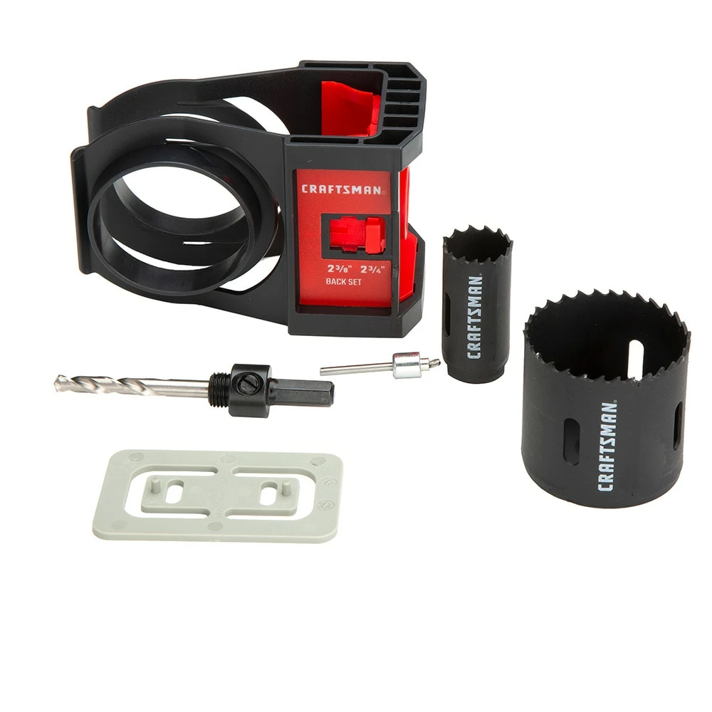CRAFTSMAN Hole Saws & Kits 6-Piece Set Bi-metal Arbored Adjustable Door Lock Kit Set 1 CRAFTSMAN Hole Saws & Kits 6-Piece Set Bi-metal Arbored Adjustable Door Lock Kit Set