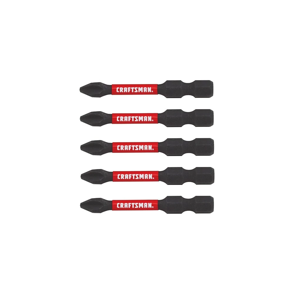 CRAFTSMAN Impact Driver Bits Impact-Rated 5-Piece 1/4-in x 2-in Phillips Impact Driver Bit 1 CRAFTSMAN Impact Driver Bits Impact-Rated 5-Piece 1/4-in x 2-in Phillips Impact Driver Bit