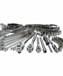 CRAFTSMAN Mechanics Tool Sets 150-Piece Standard (SAE) and Metric Combination Gunmetal Chrome Mechanics Tool Set (1/4-in; 3/8-in)