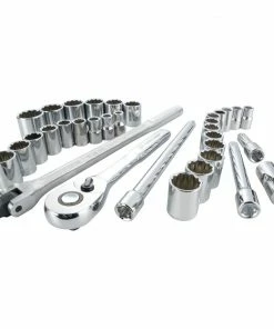 CRAFTSMAN Mechanics Tool Sets 33-Piece Standard (SAE) and Metric Combination Polished Chrome Mechanics Tool Set (3/8-in)