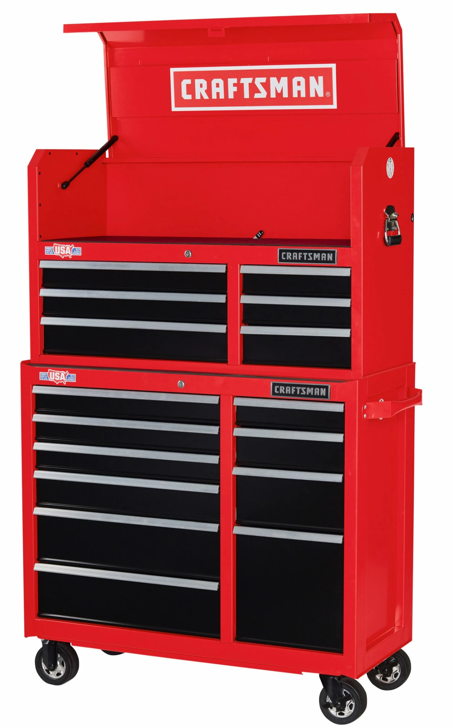 CRAFTSMAN Bottom Tool Cabinets 2000 Series 41-in W x 37.5-in H 10-Drawer Steel Rolling Tool Cabinet (Red) 4 CRAFTSMAN Bottom Tool Cabinets 2000 Series 41-in W x 37.5-in H 10-Drawer Steel Rolling Tool Cabinet (Red) - Image 4