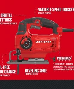 CRAFTSMAN Jigsaws 5-Amp Variable Speed Keyless Corded Jigsaw -Craftsman Store 09224765