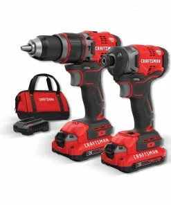 CRAFTSMAN Power Tool Combo Kits V20 2-Tool 20-Volt Max Brushless Power Tool Combo Kit with Soft Case (2-Batteries Included and Charger Included)