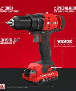 CRAFTSMAN Drills V20 20-volt Max 1/2-in Cordless Drill (1-Battery Included and Charger Included) -Craftsman Store 09224825