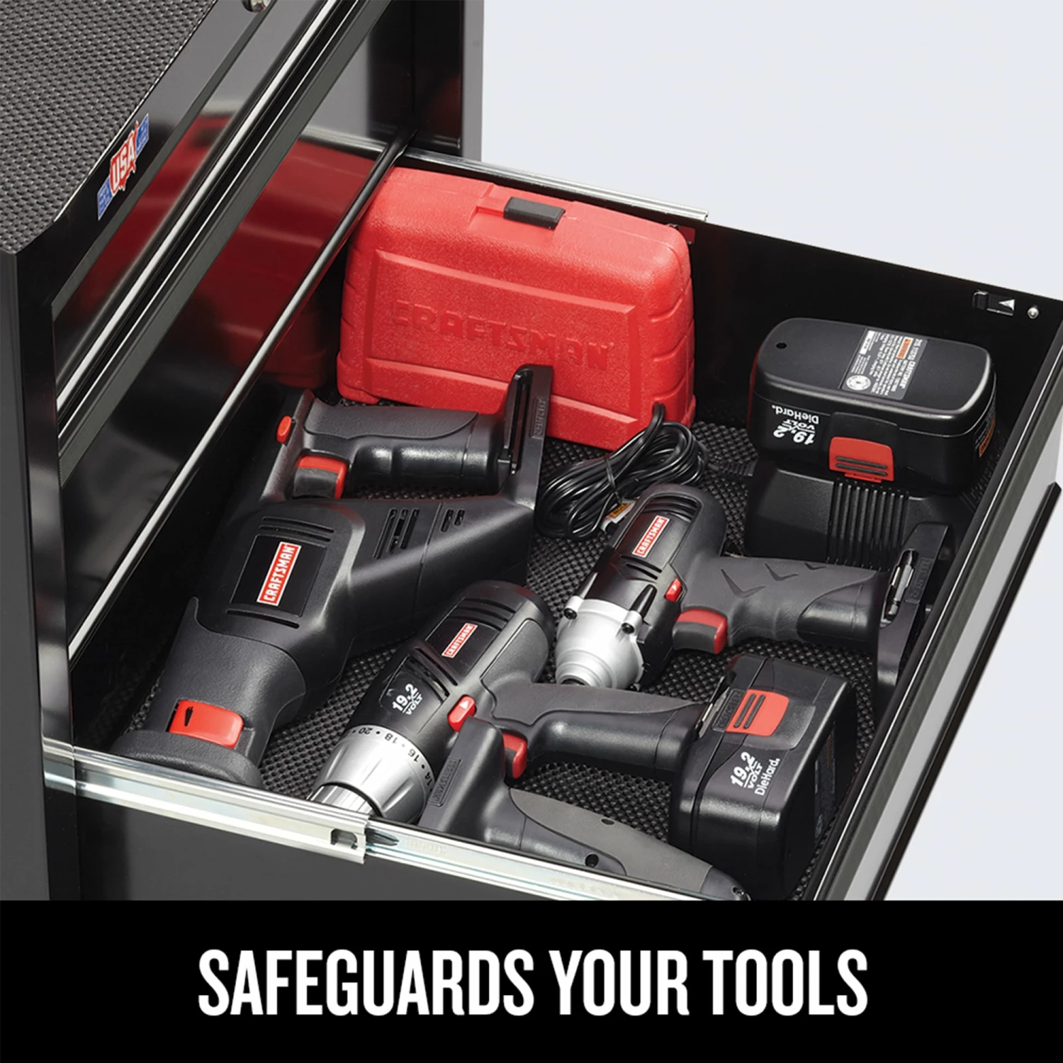 CRAFTSMAN Bottom Tool Cabinets 1000 Series 26.5-in W x 32.5-in H 4-Drawer Steel Rolling Tool Cabinet (Black) 7 CRAFTSMAN Bottom Tool Cabinets 1000 Series 26.5-in W x 32.5-in H 4-Drawer Steel Rolling Tool Cabinet (Black) - Image 7