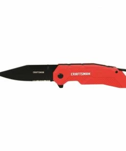 CRAFTSMAN Pocket Knives 4.11-in High Carbon Stainless Steel Black Oxide Pocket Knife