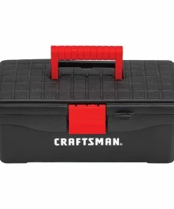 CRAFTSMAN Portable Tool Boxes 13-in (No Drawer Slides) Red Plastic Lockable Tool Box