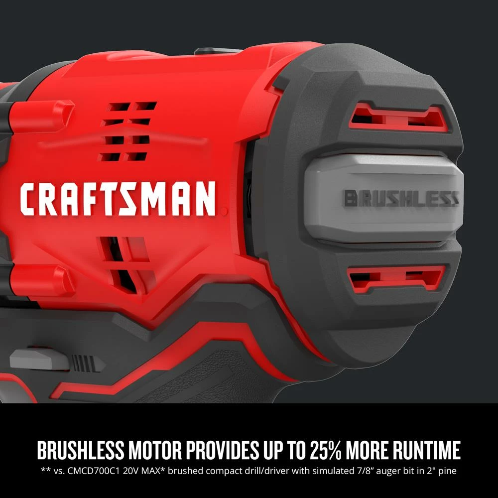 CRAFTSMAN Drills V20 20-volt Max 1/2-in Brushless Cordless Drill (1-Battery Included and Charger Included) 3 CRAFTSMAN Drills V20 20-volt Max 1/2-in Brushless Cordless Drill (1-Battery Included and Charger Included) - Image 3