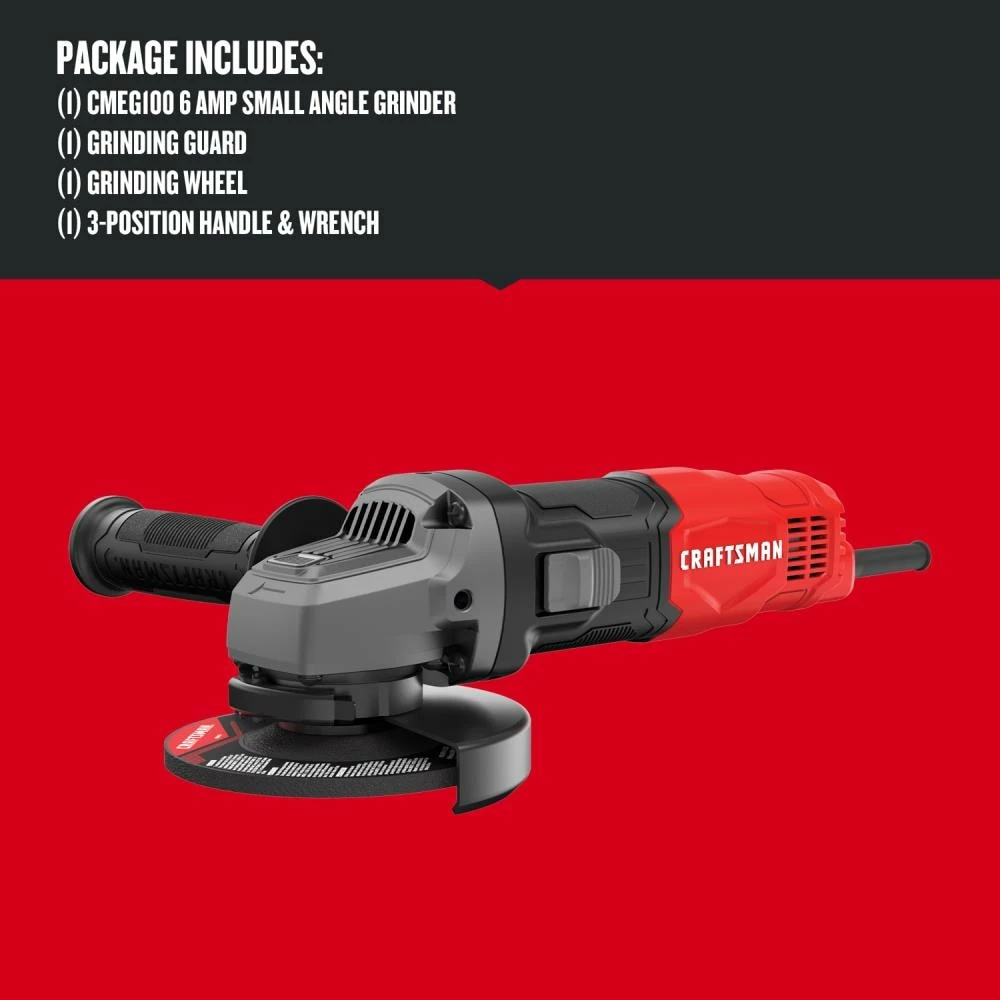 CRAFTSMAN Angle Grinders 4.5-in Sliding Switch Corded Angle Grinder 4 CRAFTSMAN Angle Grinders 4.5-in Sliding Switch Corded Angle Grinder - Image 4