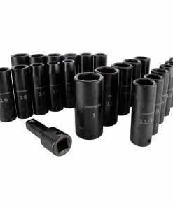 CRAFTSMAN Impact Sockets & Impact Socket Sets 23-Piece Standard (SAE) and Metric Combination 1/2-in Drive Set 6-Point Impact Socket Set