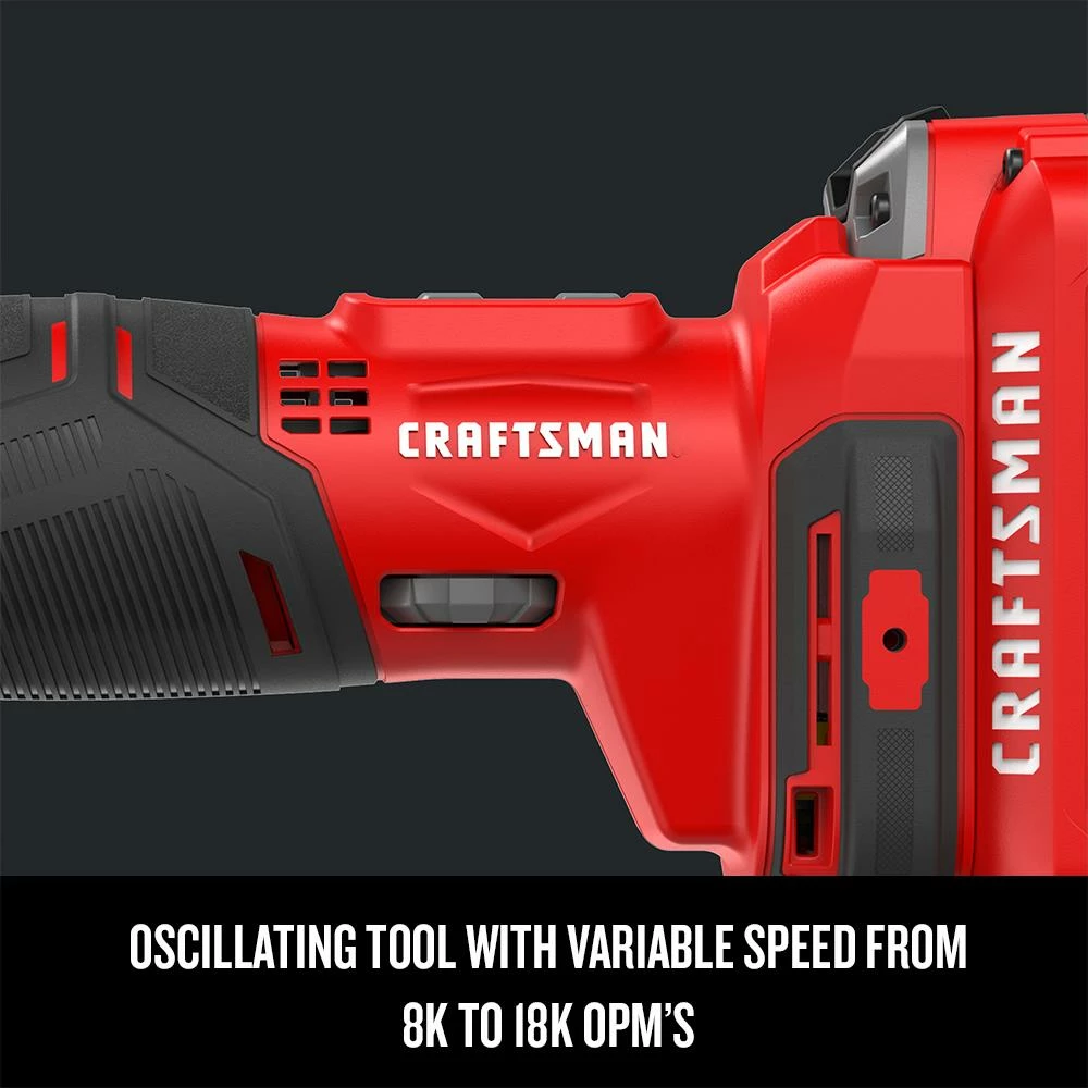 CRAFTSMAN Oscillating Tool Kits V20 15-Piece 20-volt Max Variable Speed Oscillating Multi-Tool Kit with Soft Case (1-Battery Included) 4 CRAFTSMAN Oscillating Tool Kits V20 15-Piece 20-volt Max Variable Speed Oscillating Multi-Tool Kit with Soft Case (1-Battery Included) - Image 4