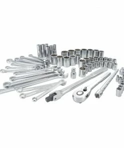 CRAFTSMAN Mechanics Tool Sets 66-Piece Standard (SAE) and Metric Combination Polished Chrome Mechanics Tool Set (3/8-in)