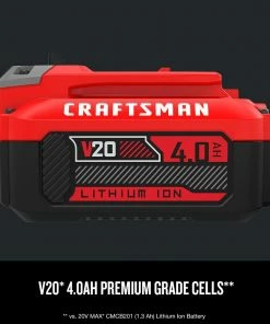 CRAFTSMAN Power Tool Batteries & Chargers V20 20-Volt Max 4 Amp-Hour Lithium Power Tool Battery 11 CRAFTSMAN Power Tool Batteries & Chargers V20 20-Volt Max 4 Amp-Hour Lithium Power Tool Battery -Craftsman Store 09241744
