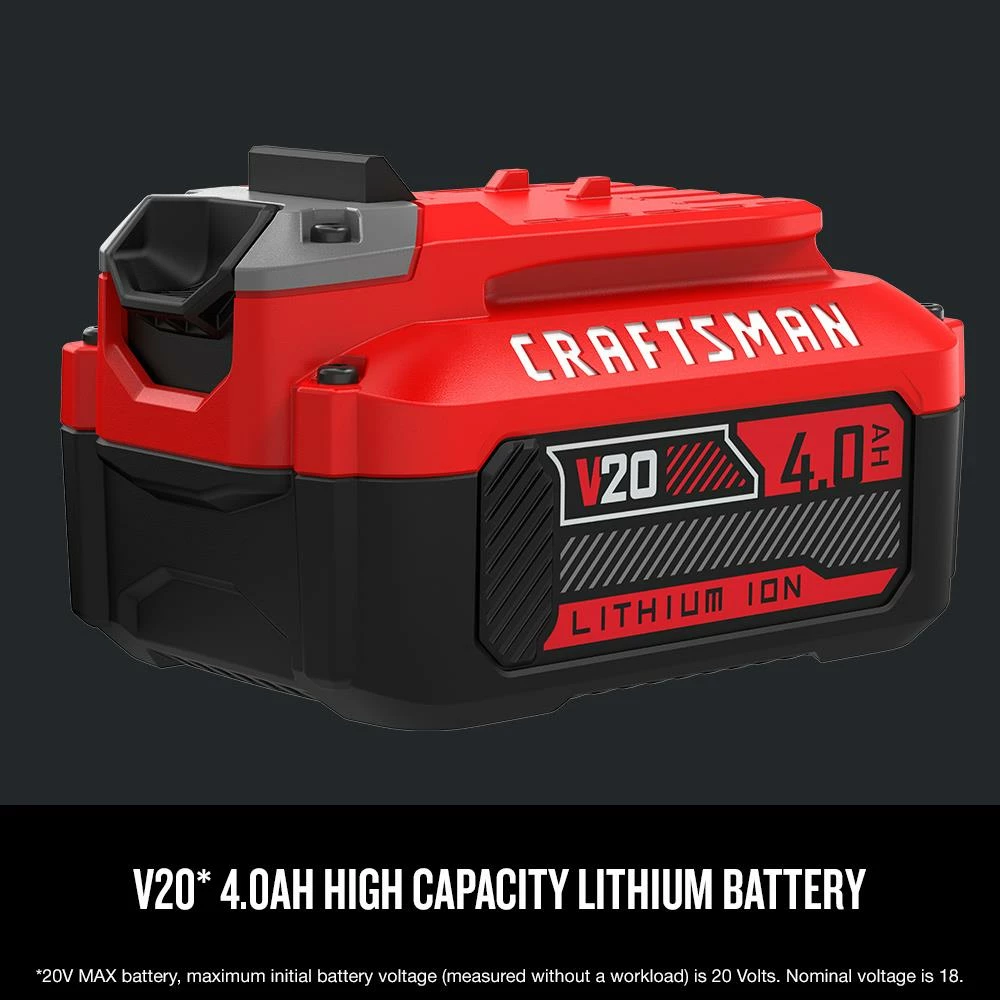CRAFTSMAN Power Tool Batteries & Chargers V20 20-Volt Max 4 Amp-Hour Lithium Power Tool Battery 3 CRAFTSMAN Power Tool Batteries & Chargers V20 20-Volt Max 4 Amp-Hour Lithium Power Tool Battery - Image 3