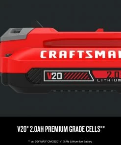 CRAFTSMAN Power Tool Batteries & Chargers V20 20-Volt Max 2 Amp-Hour Lithium Power Tool Battery -Craftsman Store 09241756