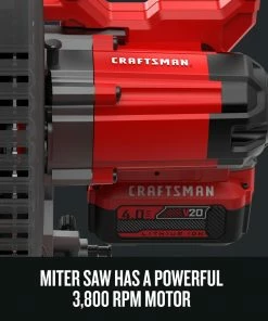 CRAFTSMAN Miter Saws V20 7-1/4-in 20-Volt Max Single Bevel Sliding Compound Cordless Miter Saw -Craftsman Store 09241767