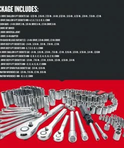 CRAFTSMAN Mechanics Tool Sets 135-Piece Standard (SAE) and Metric Combination Polished Chrome Mechanics Tool Set (1/4-in; 3/8-in) -Craftsman Store 09705262
