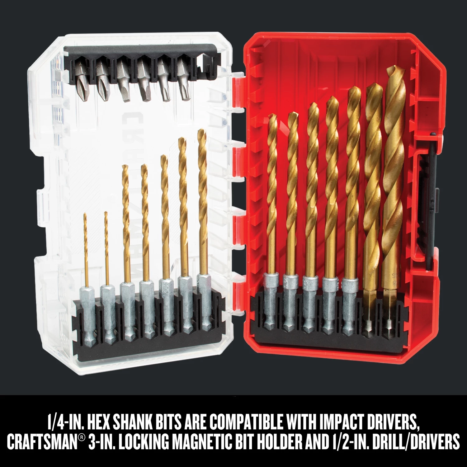 CRAFTSMAN Twist Drill Bits 21-Piece Assorted x Set Titanium Twist Drill Bit Set 5 CRAFTSMAN Twist Drill Bits 21-Piece Assorted x Set Titanium Twist Drill Bit Set - Image 5