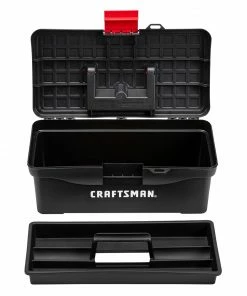 CRAFTSMAN Portable Tool Boxes 13-in (No Drawer Slides) Red Plastic Lockable Tool Box -Craftsman Store 09729742
