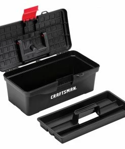 CRAFTSMAN Portable Tool Boxes 13-in (No Drawer Slides) Red Plastic Lockable Tool Box -Craftsman Store 09729743