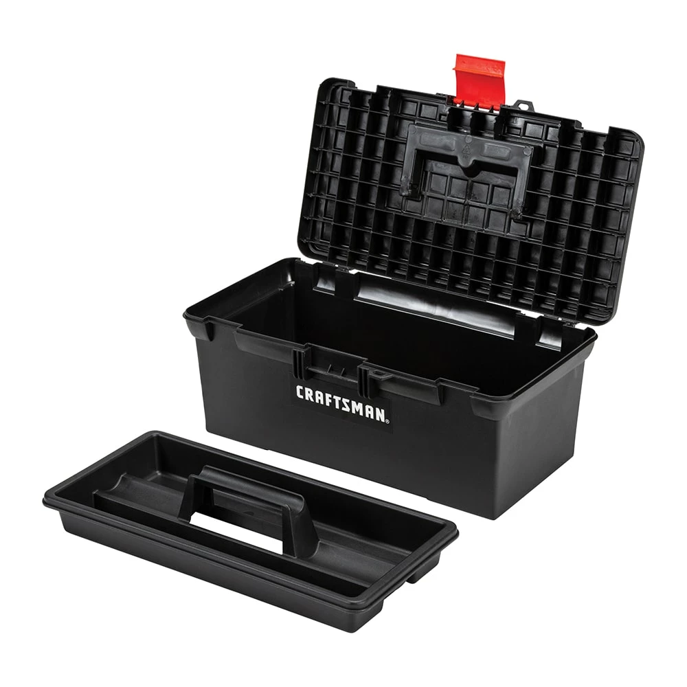 CRAFTSMAN Portable Tool Boxes 16-in Black Plastic Lockable Tool Box 6 CRAFTSMAN Portable Tool Boxes 16-in Black Plastic Lockable Tool Box - Image 6