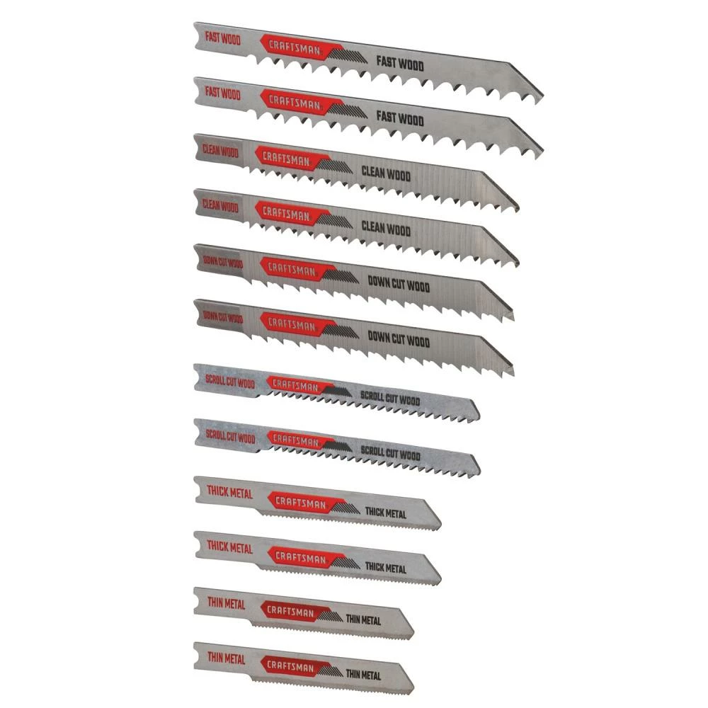 CRAFTSMAN Jigsaw Blades 12-Pack Set U-shank High-carbon Steel Jigsaw Blade Set 2 CRAFTSMAN Jigsaw Blades 12-Pack Set U-shank High-carbon Steel Jigsaw Blade Set - Image 2