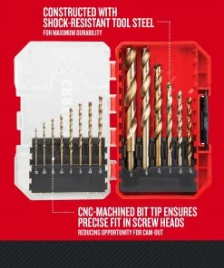 CRAFTSMAN Twist Drill Bits 14-Piece Assorted x Set Gold Ferrous Coated Hss Twist Drill Bit Set -Craftsman Store 09743846
