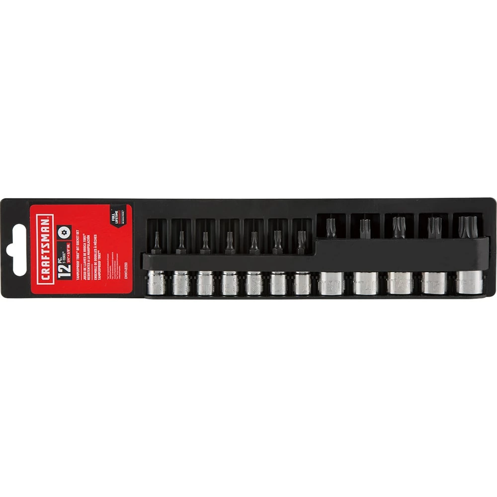 CRAFTSMAN Driver Sockets & Sets 12-Piece 1/4-in; 3/8-in Drive Set Tamper-Proof Torx Bit Torx Driver Socket Set 3 CRAFTSMAN Driver Sockets & Sets 12-Piece 1/4-in; 3/8-in Drive Set Tamper-Proof Torx Bit Torx Driver Socket Set - Image 3