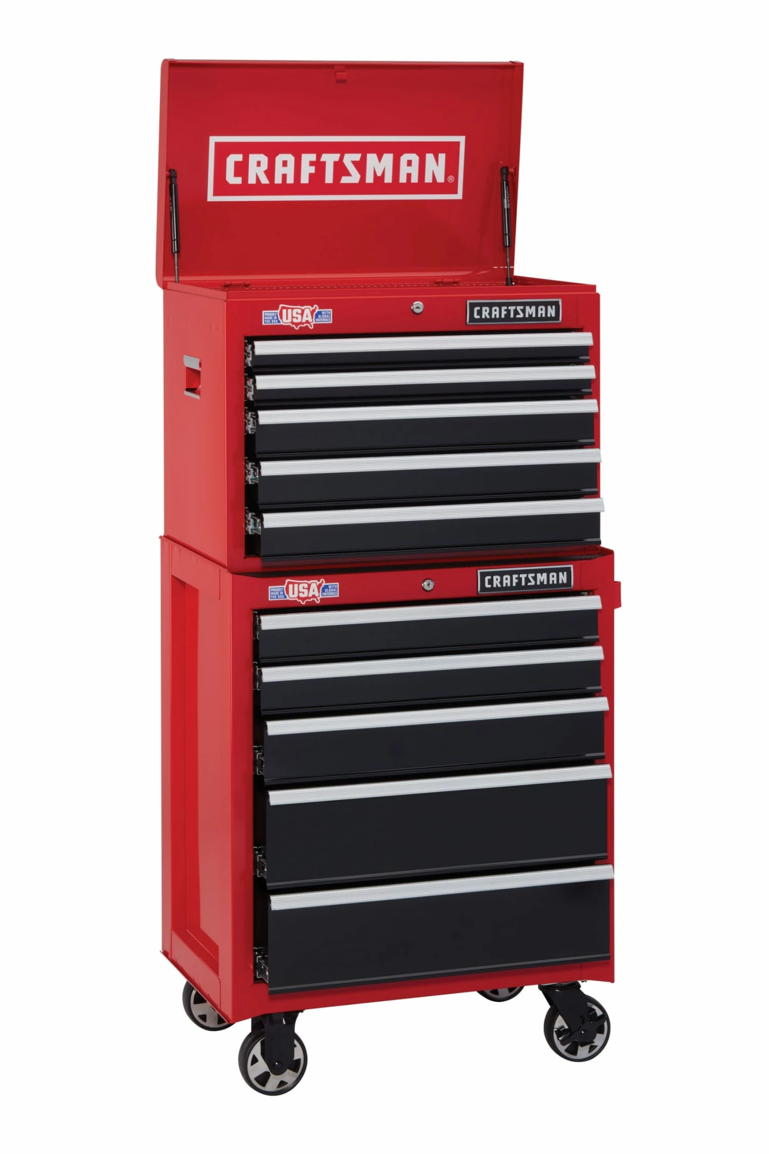 CRAFTSMAN Bottom Tool Cabinets 2000 Series 26.5-in W x 34-in H 5-Drawer Steel Rolling Tool Cabinet (Red) 4 CRAFTSMAN Bottom Tool Cabinets 2000 Series 26.5-in W x 34-in H 5-Drawer Steel Rolling Tool Cabinet (Red) - Image 4