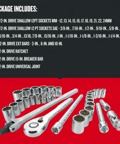 CRAFTSMAN Mechanics Tool Sets 33-Piece Standard (SAE) and Metric Combination Polished Chrome Mechanics Tool Set (3/8-in) -Craftsman Store 10221093