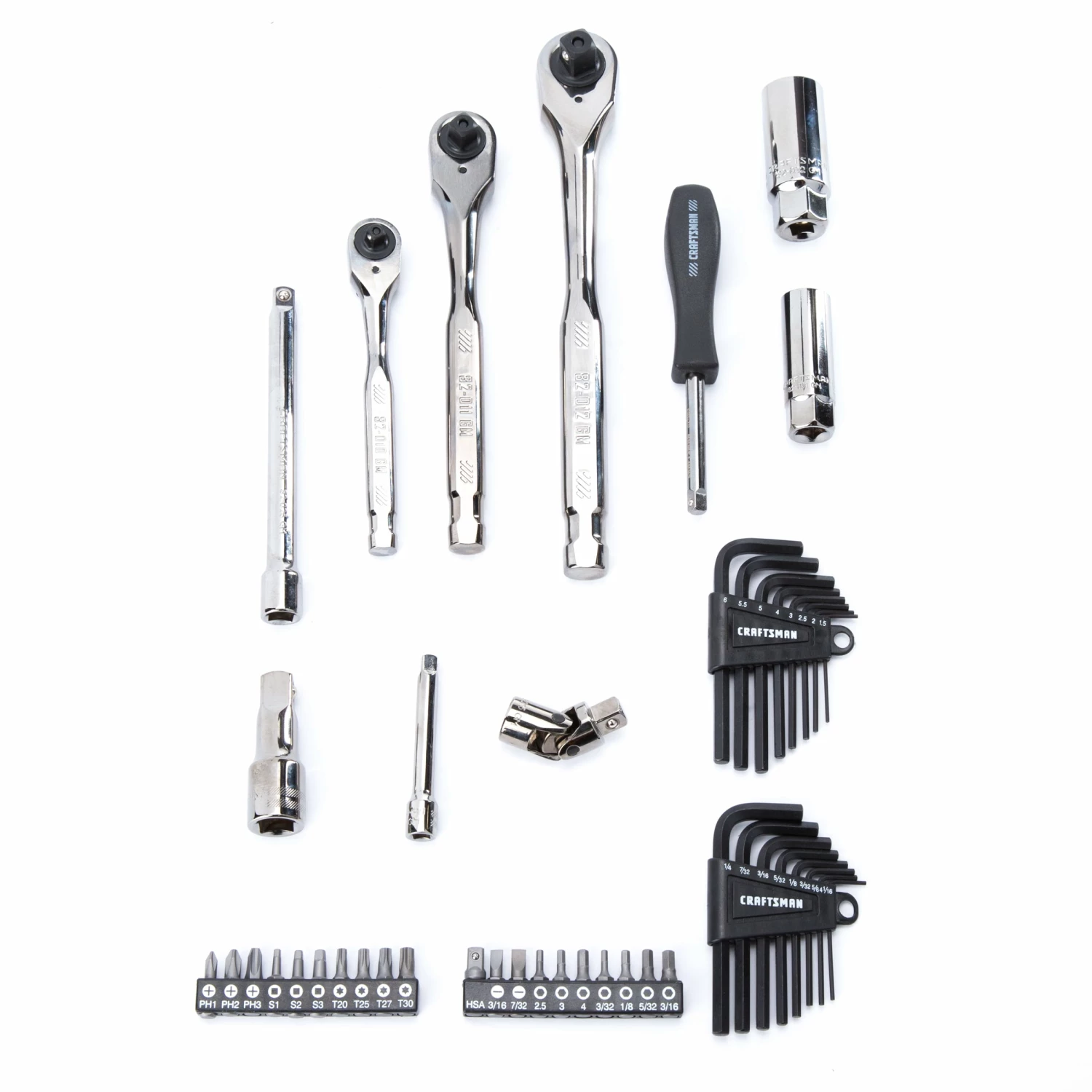 CRAFTSMAN Mechanics Tool Sets 121-Piece Standard (SAE) and Metric Combination Gunmetal Chrome Mechanics Tool Set (1/4-in; 3/8-in) 3 CRAFTSMAN Mechanics Tool Sets 121-Piece Standard (SAE) and Metric Combination Gunmetal Chrome Mechanics Tool Set (1/4-in; 3/8-in) - Image 3