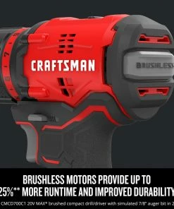 CRAFTSMAN Power Tool Combo Kits V20 2-Tool 20-Volt Max Brushless Power Tool Combo Kit with Soft Case (2-Batteries Included and Charger Included) -Craftsman Store 10474717