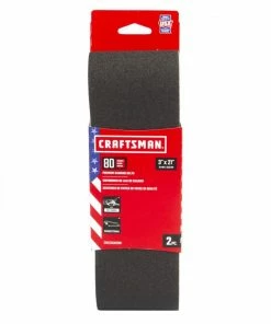 CRAFTSMAN Power Tool Sandpaper 3 In x 21 In Z/O Belt 80 Grit 2pk 2-Piece Zirconia Alumina 80-Grit Belt Sandpaper