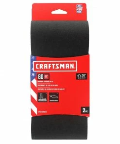 CRAFTSMAN Power Tool Sandpaper 4 In x 36 In Z/O Belt 80 Grit 2pk 2-Piece Zirconia Alumina 80-Grit Belt Sandpaper