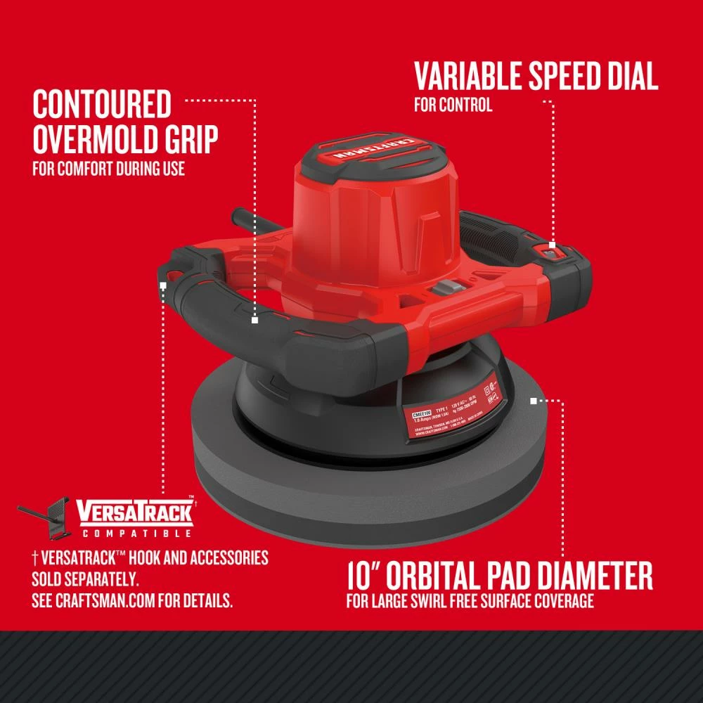 CRAFTSMAN Polishers 10-in Variable Speed Corded Polisher 3 CRAFTSMAN Polishers 10-in Variable Speed Corded Polisher - Image 3