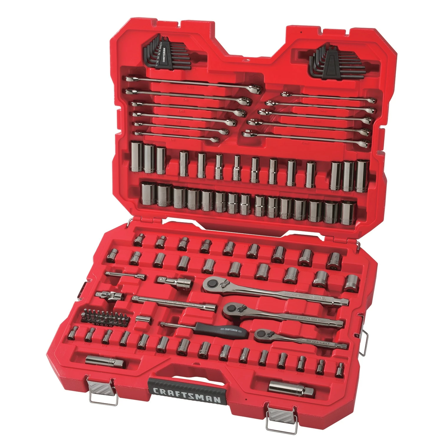 CRAFTSMAN Mechanics Tool Sets 121-Piece Standard (SAE) and Metric Combination Gunmetal Chrome Mechanics Tool Set (1/4-in; 3/8-in) 8 CRAFTSMAN Mechanics Tool Sets 121-Piece Standard (SAE) and Metric Combination Gunmetal Chrome Mechanics Tool Set (1/4-in; 3/8-in) - Image 8